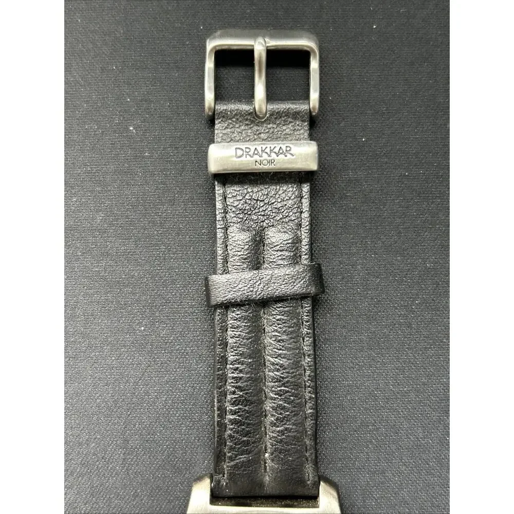 Drakkar Noir Silver Tone Black Band Men’s Quartz Watch